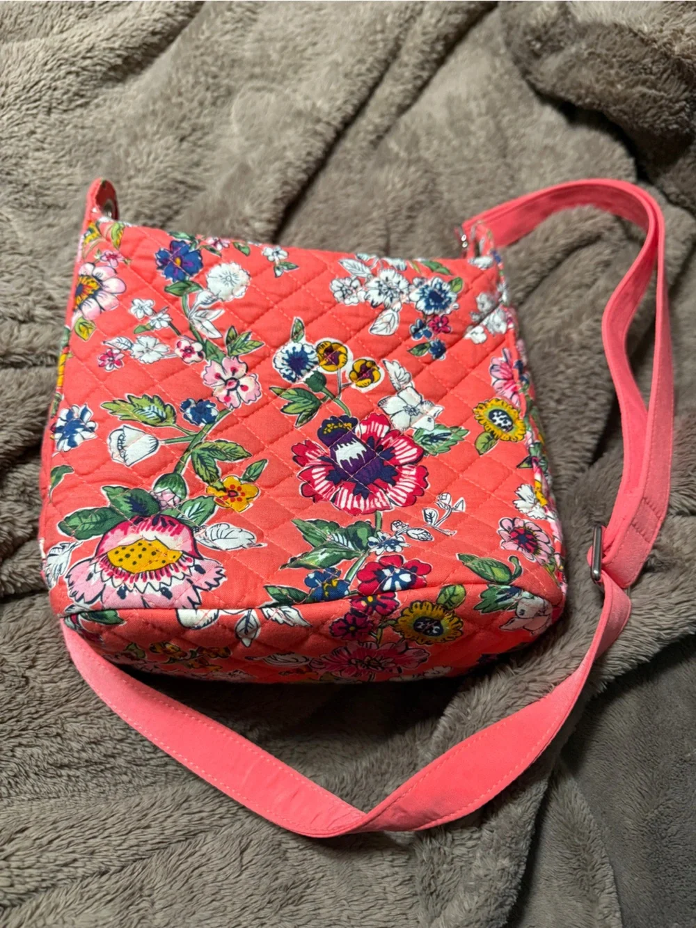Vera Bradley Coral Quilted Floral Crossbody